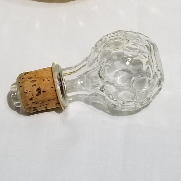 Old Forester Gold Iridescent Carnival Glass Thumbprint Liquor Bottle Decanter - Picture 3 of 6